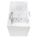 Ella Wheelchair Transfer 30"x52" Acrylic Air and Hydro Massage and Heated Seat Walk-In Bathtub with Left Outward Swing Door, 2 Piece Fast Fill Faucet, 2" Dual Drain 6