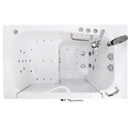 Ella Wheelchair Transfer 30"x52" Acrylic Air and Hydro Massage Walk-In Bathtub with Right Outward Swing Door, 2 Piece Fast Fill Faucet, 2" Dual Drain 7