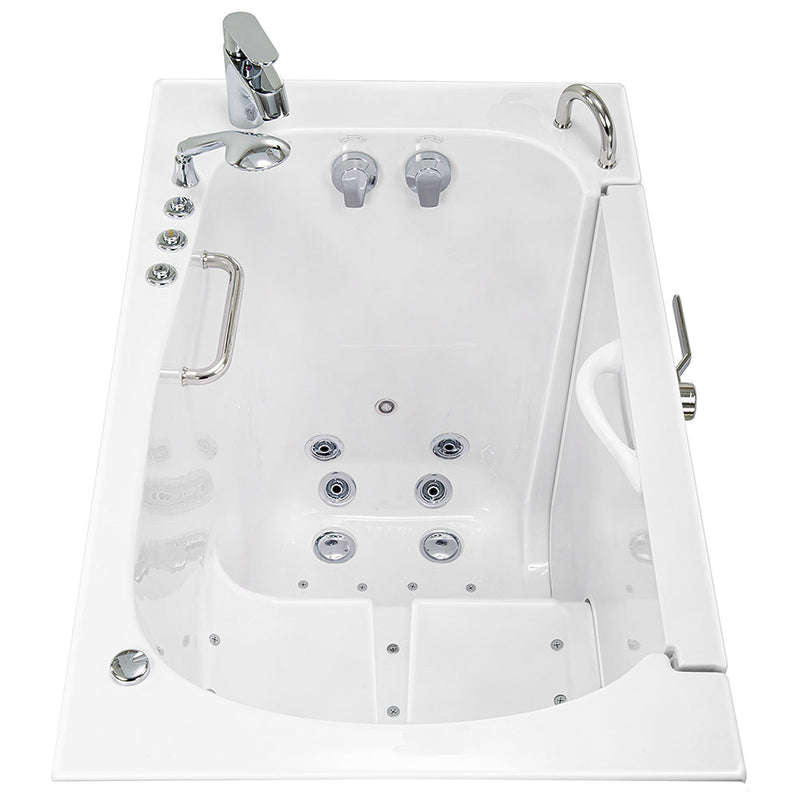 Ella Wheelchair Transfer 30"x52" Acrylic Air and Hydro Massage Walk-In Bathtub with Right Outward Swing Door, 2 Piece Fast Fill Faucet, 2" Dual Drain 9