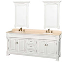 Wyndham Collection Andover 80" Traditional Bathroom Double Vanity Set - White WC-TD80-WHT