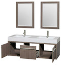 Wyndham Collection Axa 60" Wall-Mounted Double Bathroom Vanity Set With Integrated Sinks - Gray Oak WC-R4300-60-VAN-GRO 4