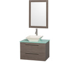 Wyndham Collection Amare 30" Wall-Mounted Bathroom Vanity Set with Vessel Sink - Gray Oak WC-R4100-30-GROAK 4