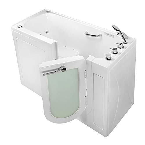 Ella's Bubbles OA2660MH-R Lounger Microbubble Acrylic Walk-in Bathtub with Heated Seat, Right Outward Swing Door, Thermostatic Faucet, Dual 2" Drains, 27" x 60" x 43", White