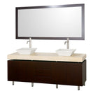 Wyndham Collection Malibu 72" Double Bathroom Vanity Set - Espresso Finish with Ivory Marble Counter WC-CG3000-72-ESP-IVO 4