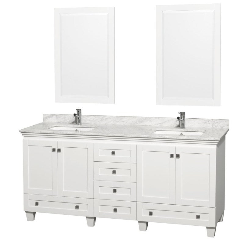 Wyndham Collection Acclaim 72" Double Bathroom Vanity - White WC-CG8000-72-WHT