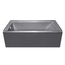 Lyons Industries Linear 5 ft. Left Drain Soaking Tub in Silver Metallic
