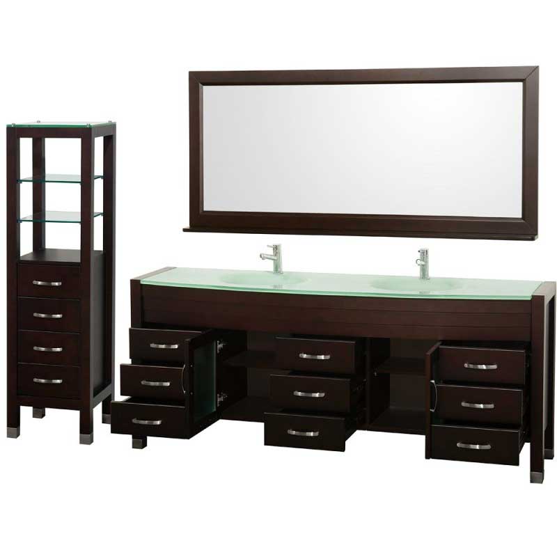Wyndham Collection Daytona 78" Double Bathroom Vanity Set & Side Cabinet - Espresso WC-A-W2200-78-ESP-SET 4