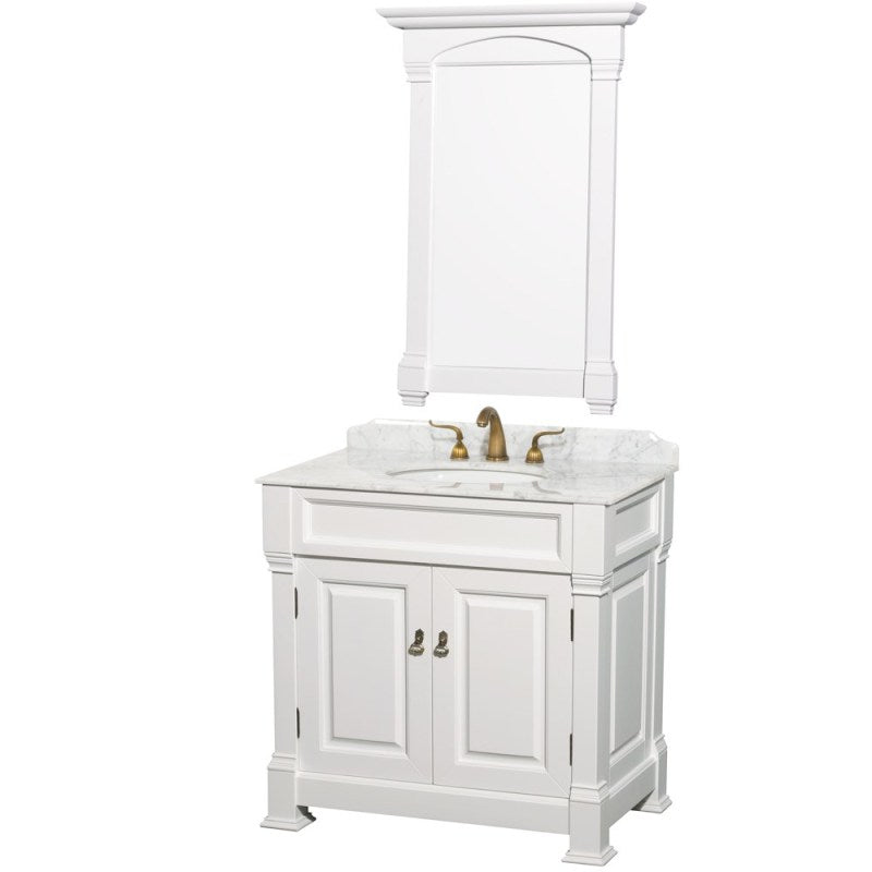 Wyndham Collection Andover 36" Traditional Bathroom Vanity Set - White WC-TS36-WHT 3