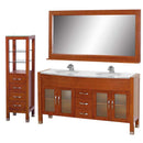 Wyndham Collection Daytona 63" Double Bathroom Vanity Set - Cherry w/ Drawers & Cabinet WC-A-W2200-63-CH-SET 2