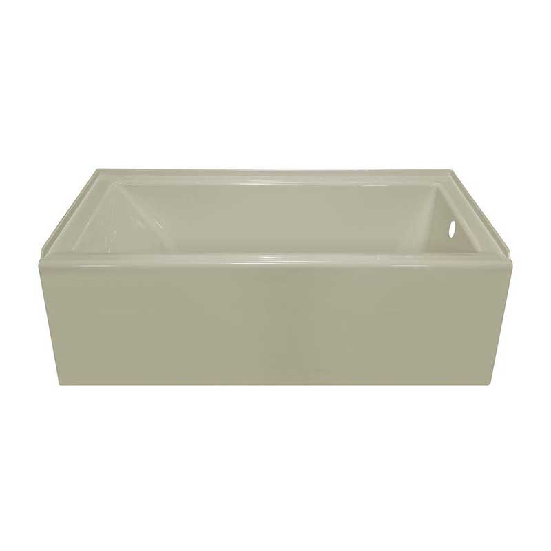 Lyons Industries Linear 5 ft. Right Drain Bathtub in Biscuit