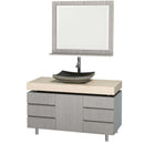 Wyndham Collection Malibu 48" Bathroom Vanity Set - Gray Oak Finish with Ivory Marble Counter WC-CG3000-48-GROAK-IVO 4