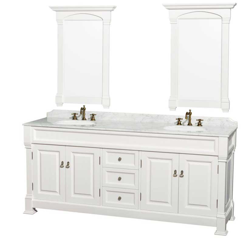 Wyndham Collection Andover 80" Traditional Bathroom Double Vanity Set - White WC-TD80-WHT 2