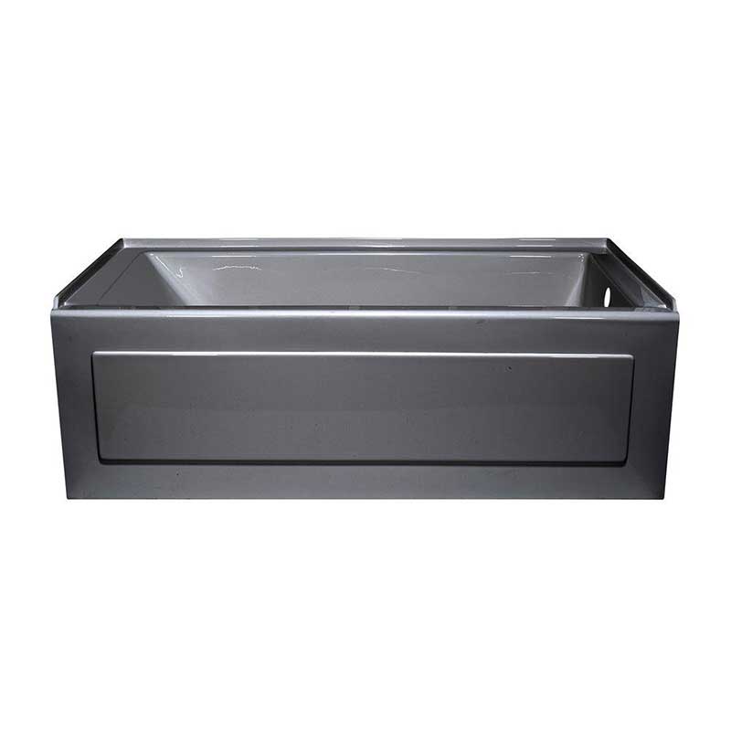 Lyons Industries Linear 5 ft. Right Drain Heated Soaking Tub in Silver Metallic