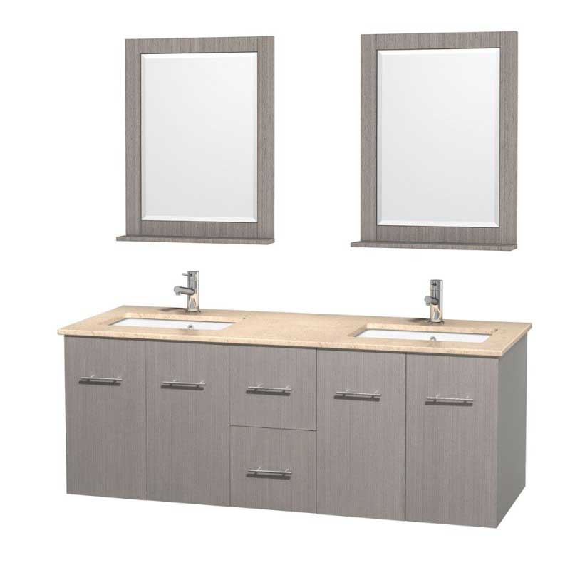 Wyndham Collection Centra 60" Double Bathroom Vanity for Undermount Sinks - Gray Oak WC-WHE009-60-DBL-VAN-GRO-