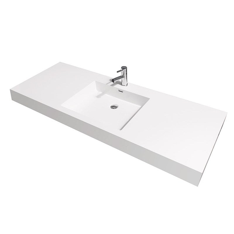 Wyndham Collection Axa 60" Single Bathroom Vanity in Glossy White, Acrylic Resin Countertop, Integrated Sink, and 58" Mirror WCR430060SGWARINTM58 3