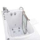 Ella Peitite 28"x52" Acrylic Air and Hydro Massage and Heated Seat Walk-In Bathtub with Right Inward Swing Door, 2 Piece Fast Fill Faucet, 2" Dual Drain 4