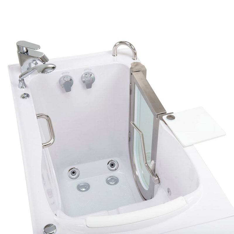 Ella Royal 32"x52" Acrylic Hydro Massage Walk-In Bathtub with Right Inward Swing Door, Heated Seat, 2 Piece Fast Fill Faucet, 2" Dual Drain 4