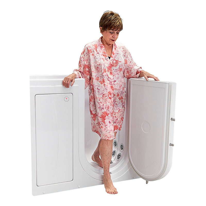 Ella Mobile 26"x45 Acrylic Hydro Massage Walk-In Bathtub with Right Outward Swing Door, Heated Seat, 2 Piece Fast Fill Faucet, 2"  Drain 4