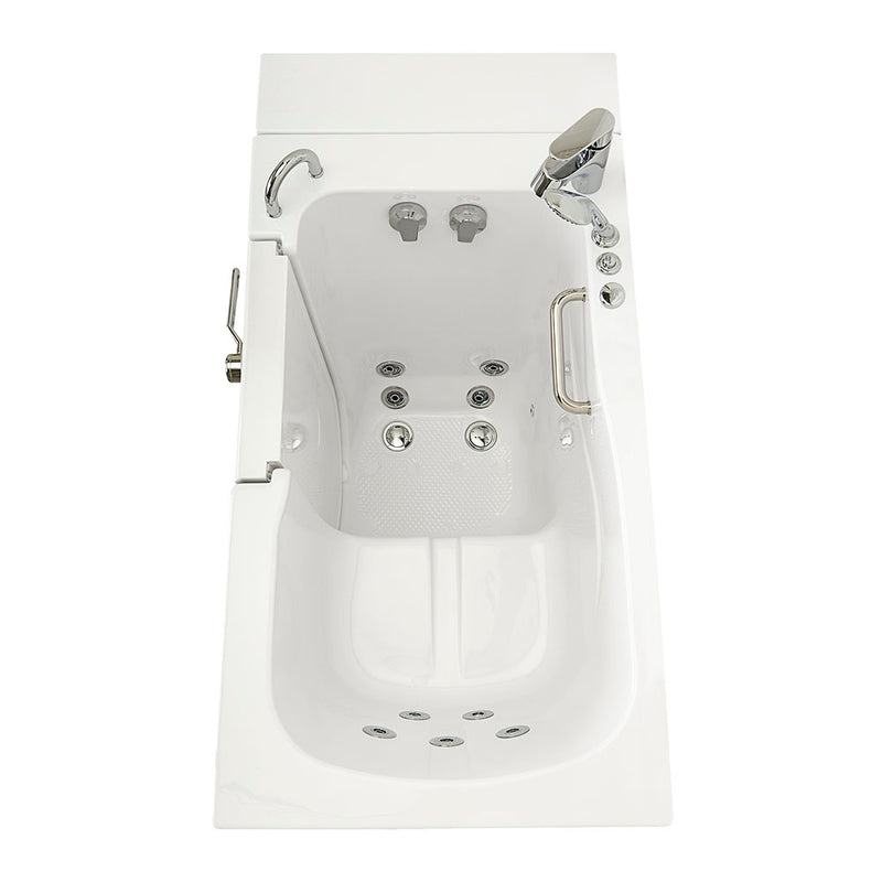 Ella Capri 30"x52" Acrylic Hydro Massage Walk-In Bathtub with Left Outward Swing Door, Heated Seat, 2 Piece Fast Fill Faucet, 2" Dual Drain 3