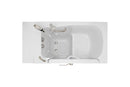 Ella Wheelchair Transfer 32"x52" Acrylic Soaking Walk-In-Bathtub, Left Outward Swing Door, 2 Piece Fast Fill Faucet, 2" Dual Drain 4