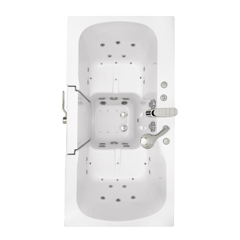 Ella Tub4Two 32"x60" Hydro + Air Massage w/ Independent Foot Massage Acrylic Two Seat Walk in Tub, Left Outswing Door, Heated Seats, 2 Piece Fast Fill Faucet, 2" Dual Drains 4