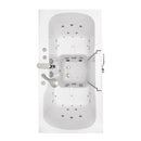 Ella Tub4Two 32"x60" Hydro + Air Massage w/ Independent Foot Massage Acrylic Two Seat Walk in Tub, Right Outswing Door, Heated Seats, 2 Piece Fast Fill Faucet, 2" Dual Drains 4