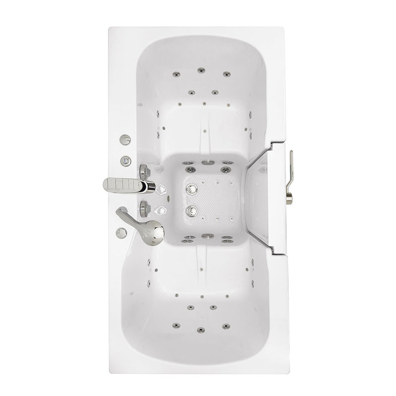 Ella Tub4Two 32"x60" Hydro + Air Massage w/ Independent Foot Massage Acrylic Two Seat Walk in Tub, Right Outswing Door, Heated Seats, 2 Piece Fast Fill Faucet, 2" Dual Drains 4