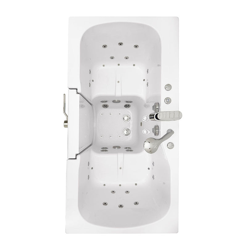 Ella Tub4Two 32"x60" Hydro + Air Massage w/ Independent Foot Massage Acrylic Two Seat Walk in Tub, Left Outswing Door, 2 Piece Fast Fill Faucet, 2" Dual Drains 4