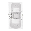 Ella Tub4Two 32"x60" Hydro + Air Massage w/ Independent Foot Massage Acrylic Two Seat Walk in Tub, Right Outswing Door, 2 Piece Fast Fill Faucet, 2" Dual Drains 4