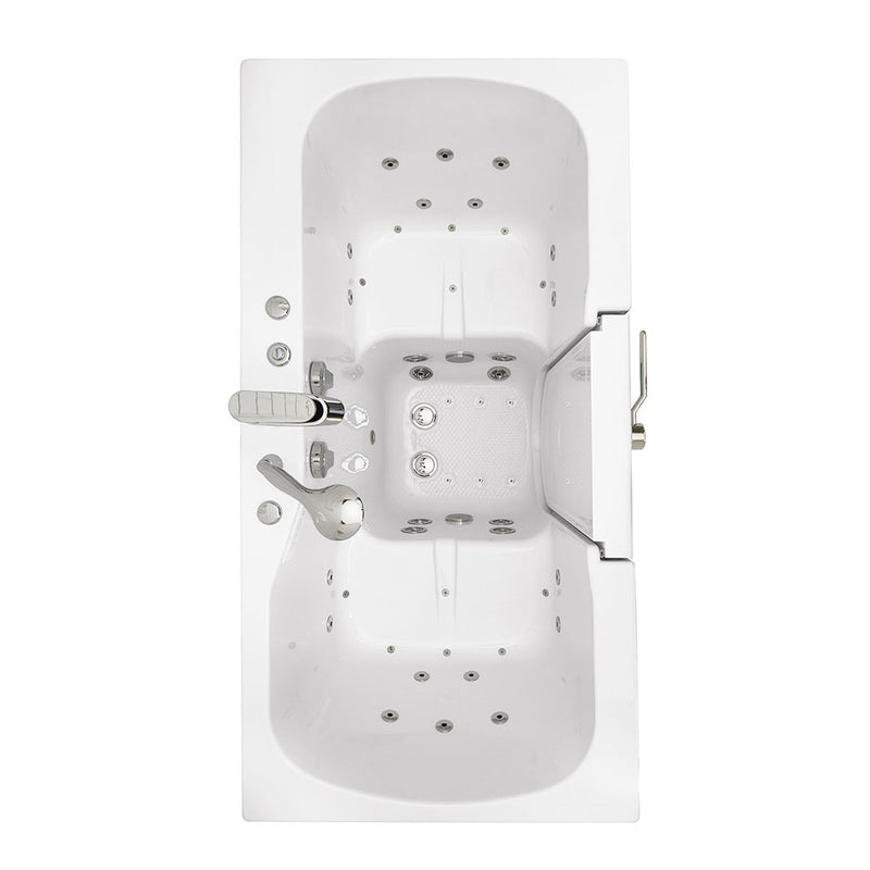 Ella Tub4Two 32"x60" Hydro + Air Massage w/ Independent Foot Massage Acrylic Two Seat Walk in Tub, Right Outswing Door, 2 Piece Fast Fill Faucet, 2" Dual Drains 4