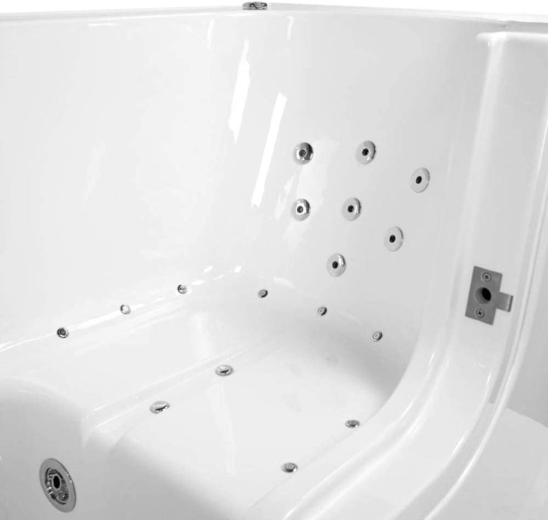 Ella Transfer60 Acrylic Air+Hydro Massage Walk-In Tub, Outward Swing Door, Fast Fill Faucet, 2" Dual Drain (Right Drain) 3