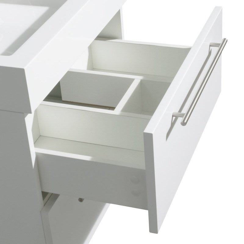 Wyndham Collection Amare 24" Single Bathroom Vanity in Glossy White, Acrylic Resin Countertop, Integrated Sink, and 24" Mirror WCR410024SGWARINTM24 4