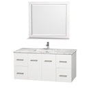 Wyndham Collection Centra 48" Single Bathroom Vanity for Undermount Sinks - Matte White WC-WHE009-48-SGL-VAN-WHT-