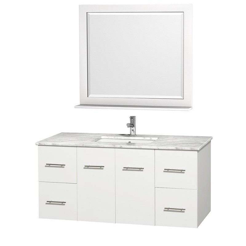Wyndham Collection Centra 48" Single Bathroom Vanity for Undermount Sinks - Matte White WC-WHE009-48-SGL-VAN-WHT-