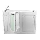 Ella's Bubbles OA2660-L Lounger Soaking Walk-In Bathtub with Left Outward Swing Door, Thermostatic Faucet, Dual 2" Drains, 27" x 60" x 43", White