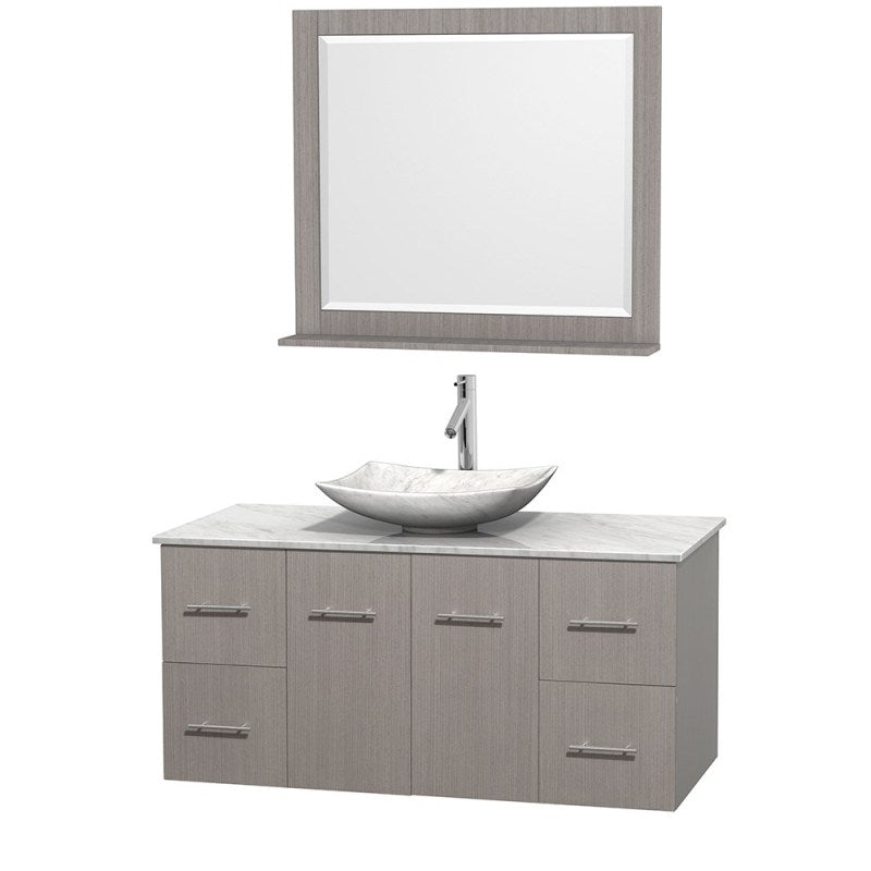Wyndham Collection Centra 48" Single Bathroom Vanity Set for Vessel Sink - Gray Oak WC-WHE009-48-SGL-VAN-GRO