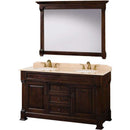 Wyndham Collection Andover 60" Traditional Bathroom Double Vanity Set - Dark Cherry WC-TD60-DKCH
