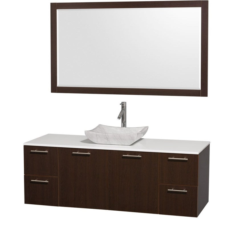 Wyndham Collection Amare 60" Wall-Mounted Single Bathroom Vanity Set with Vessel Sink - Espresso WC-R4100-60-ESP-SGL 6
