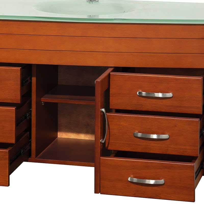 Wyndham Collection Daytona 78" Double Bathroom Vanity Set & Side Cabinet - Cherry WC-A-W2200-78-CH-SET 5