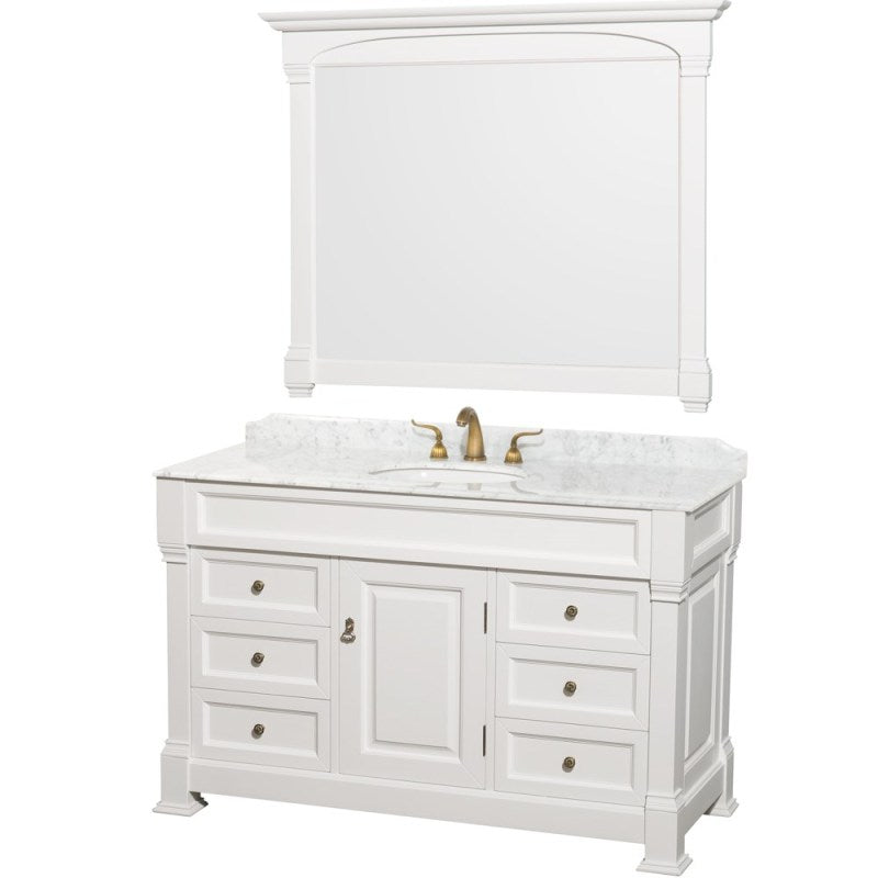 Wyndham Collection Andover 55" Traditional Bathroom Vanity Set - White WC-TS55-WHT 3