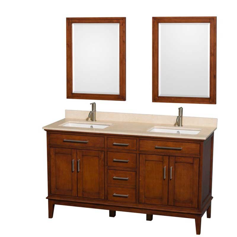 Wyndham Collection Hatton 60" Double Bathroom Vanity - Light Chestnut WC-1616-60-DBL-VAN-CLT 2