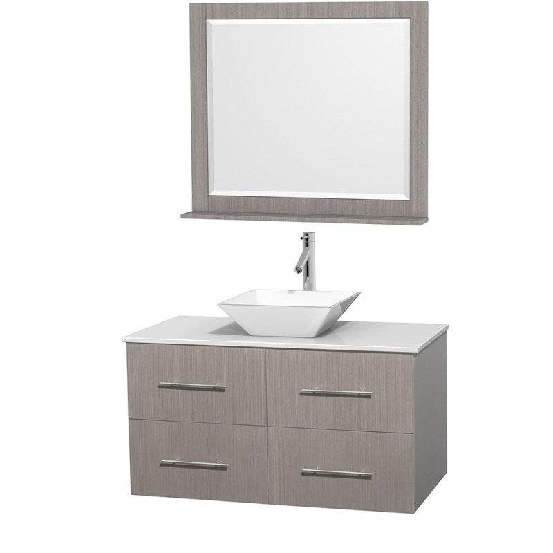 Wyndham Collection Centra 42" Single Bathroom Vanity Set for Vessel Sink - Gray Oak WC-WHE009-42-SGL-VAN-GRO 4