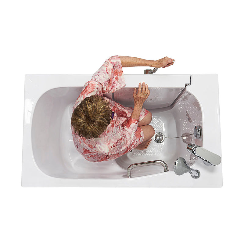 Ella Mobile 26"x45 Acrylic Soaking Walk-In-Bathtub, Left Outward Swing Door, Heated Seat,  2 Piece Fast Fill Faucet, 2"  Drain 5