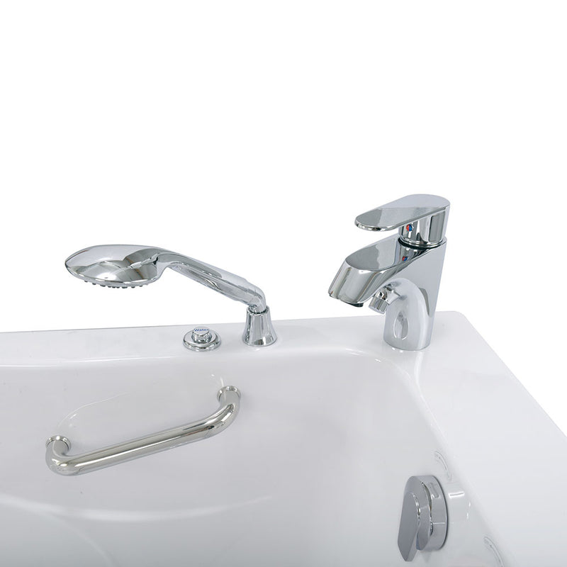 Ella Capri 30"x52" Acrylic Hydro Massage Walk-In Bathtub with Right Outward Swing Door, 2 Piece Fast Fill Faucet, 2" Dual Drain 5