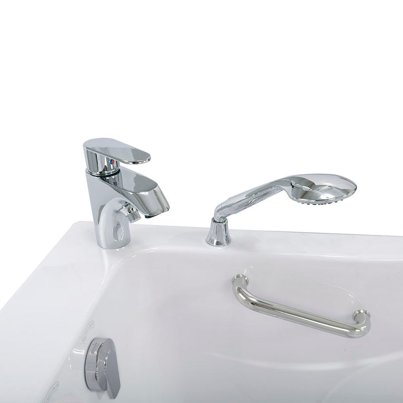 Ella Capri 30"x52" Acrylic Soaking Walk-In-Bathtub, Left Outward Swing Door, Heated Seat,  2 Piece Fast Fill Faucet, 2" Dual Drain 4