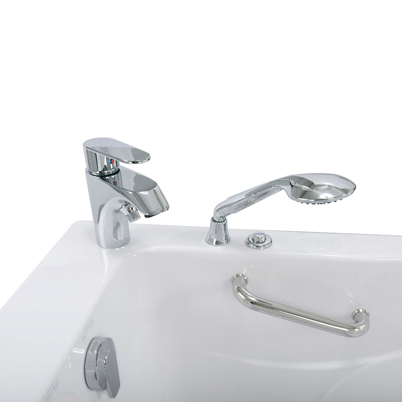 Ella Capri 30"x52" Acrylic Hydro Massage Walk-In Bathtub with Left Outward Swing Door, 2 Piece Fast Fill Faucet, 2" Dual Drain 5
