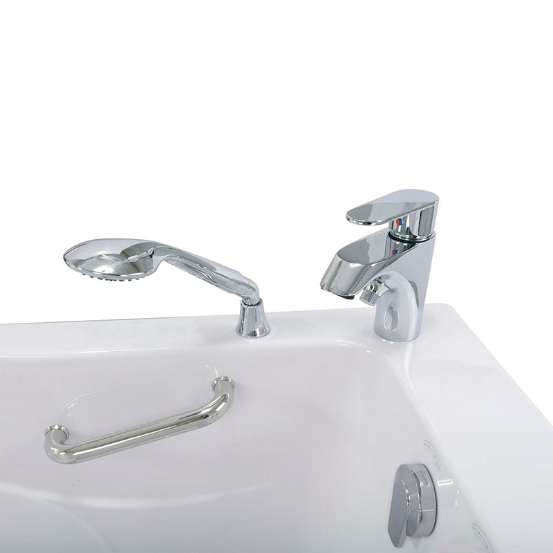Ella Capri 30"x52" Acrylic Soaking Walk-In-Bathtub, Right Outward Swing Door, Heated Seat,  2 Piece Fast Fill Faucet, 2" Dual Drain 4