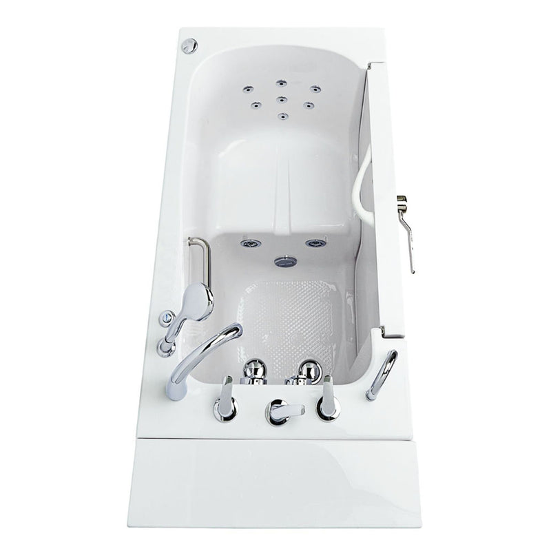Ella Wheelchair Transfer 32"x52" Acrylic Hydro Massage Walk-In Bathtub with Left Outward Swing Door, Heated Seat, 5 Piece Fast Fill Faucet, 2" Dual Drain 5