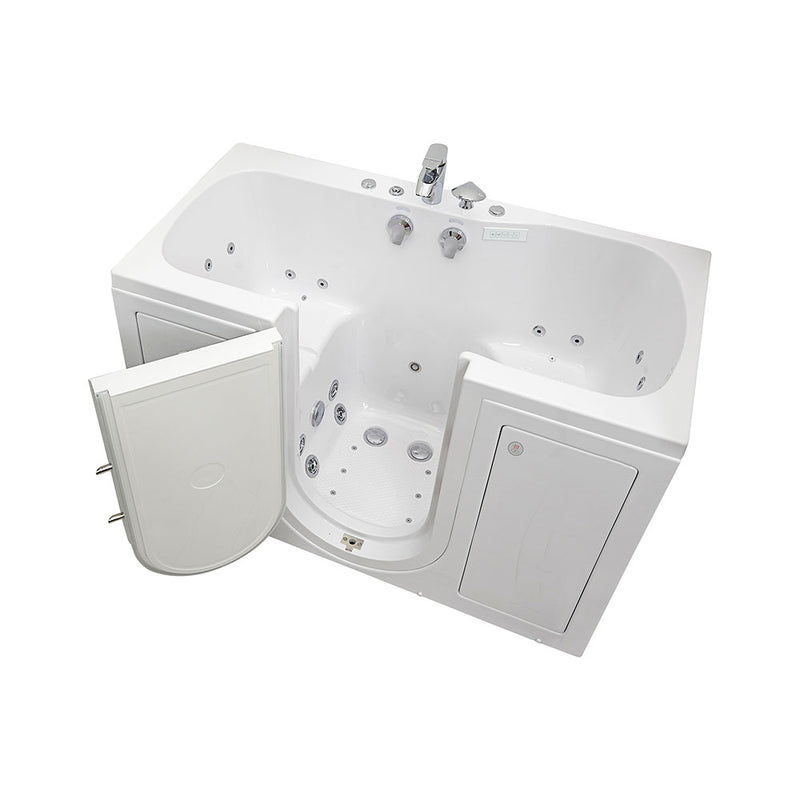 Ella Tub4Two 32"x60" Hydro + Air Massage w/ Independent Foot Massage Acrylic Two Seat Walk in Tub, Left Outswing Door, Heated Seats, 2 Piece Fast Fill Faucet, 2" Dual Drains 5