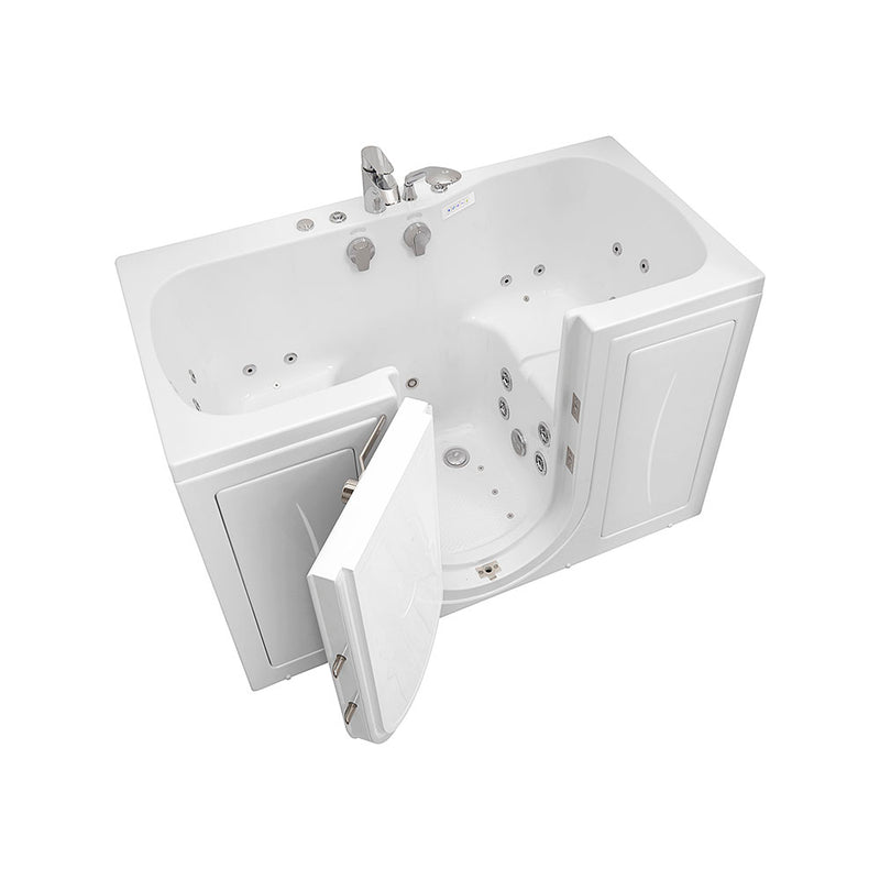 Ella Tub4Two 32"x60" Hydro + Air Massage w/ Independent Foot Massage Acrylic Two Seat Walk in Tub, Left Outswing Door, 2 Piece Fast Fill Faucet, 2" Dual Drains 5